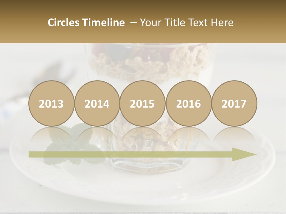 A Glass Of Yogurt And A Spoon On A Plate PowerPoint Template