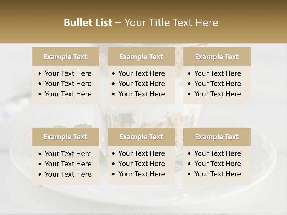 A Glass Of Yogurt And A Spoon On A Plate PowerPoint Template