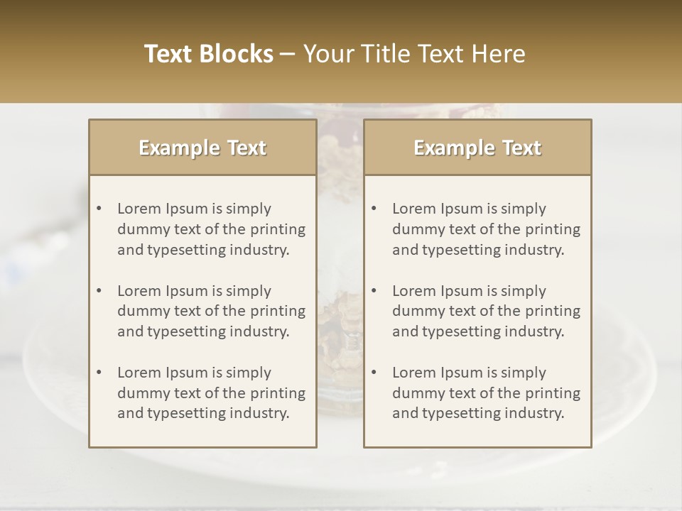 A Glass Of Yogurt And A Spoon On A Plate PowerPoint Template