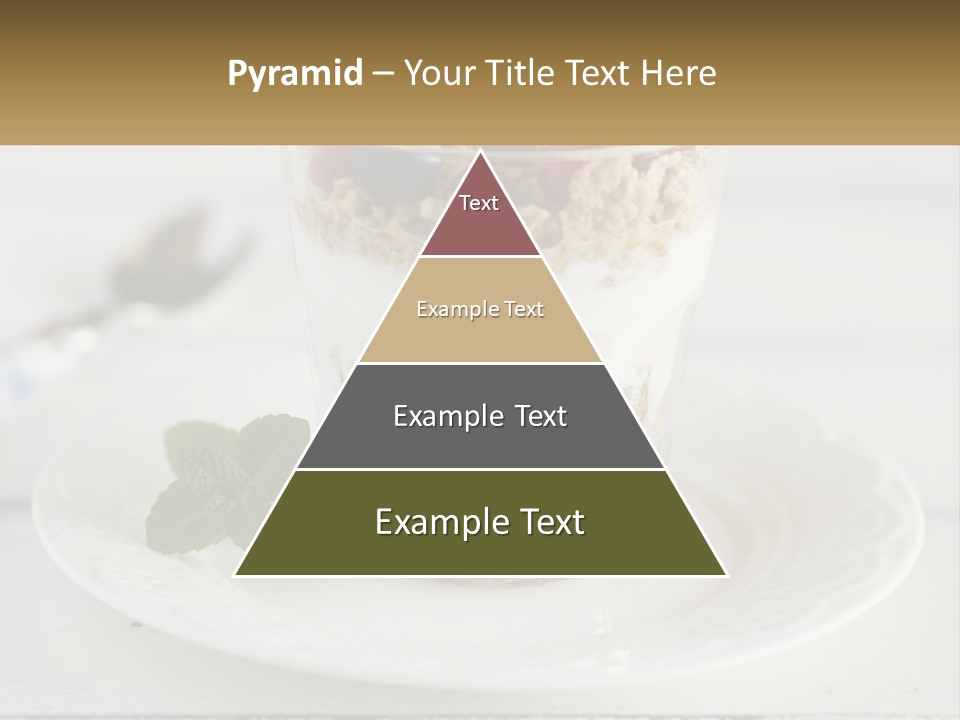 A Glass Of Yogurt And A Spoon On A Plate PowerPoint Template