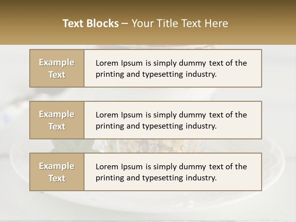 A Glass Of Yogurt And A Spoon On A Plate PowerPoint Template