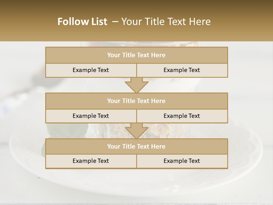 A Glass Of Yogurt And A Spoon On A Plate PowerPoint Template