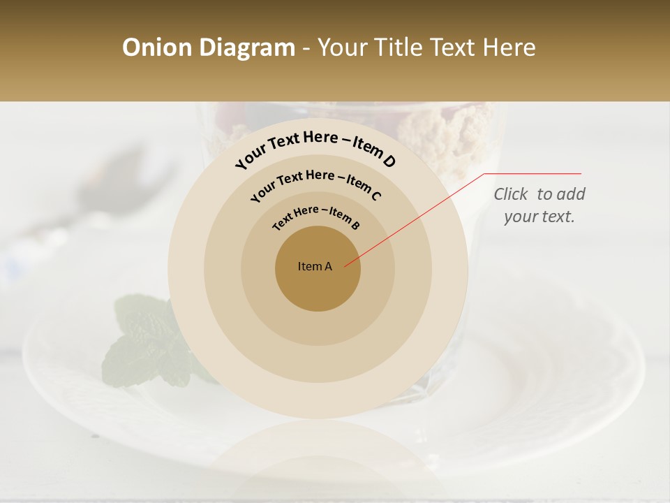 A Glass Of Yogurt And A Spoon On A Plate PowerPoint Template