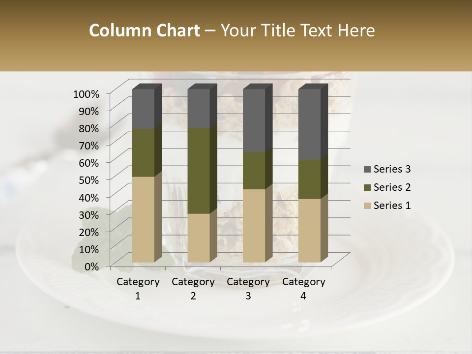 A Glass Of Yogurt And A Spoon On A Plate PowerPoint Template