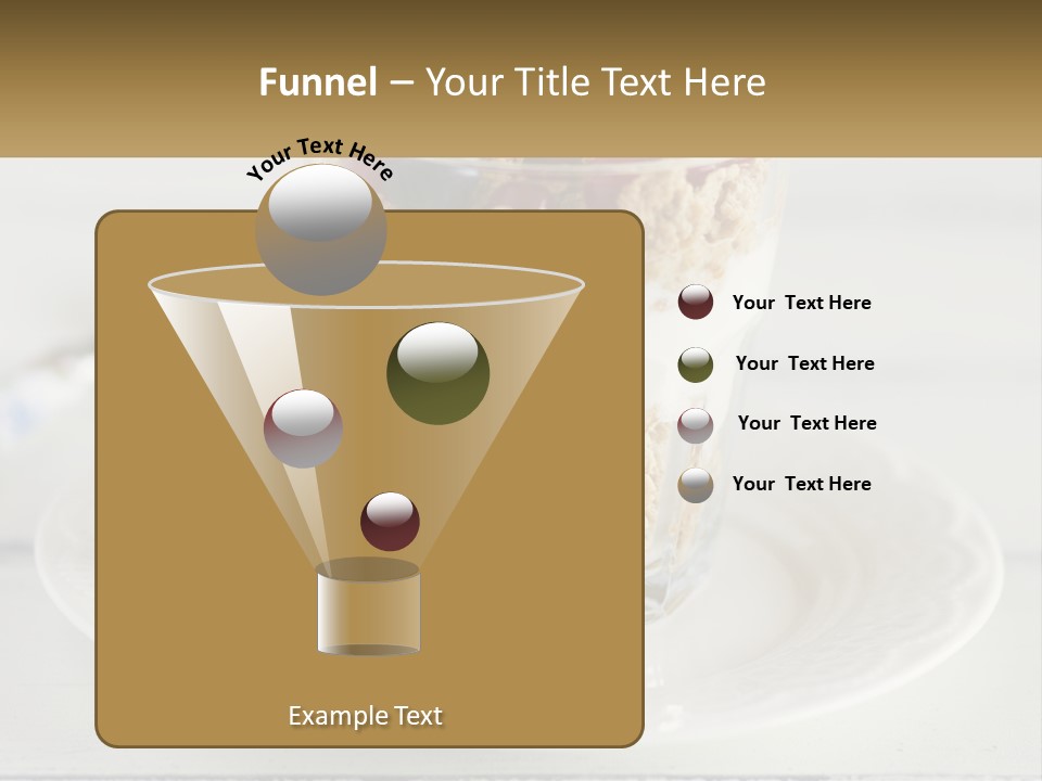 A Glass Of Yogurt And A Spoon On A Plate PowerPoint Template