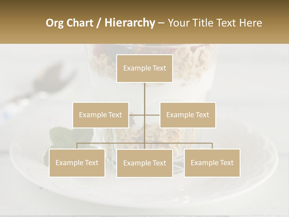 A Glass Of Yogurt And A Spoon On A Plate PowerPoint Template