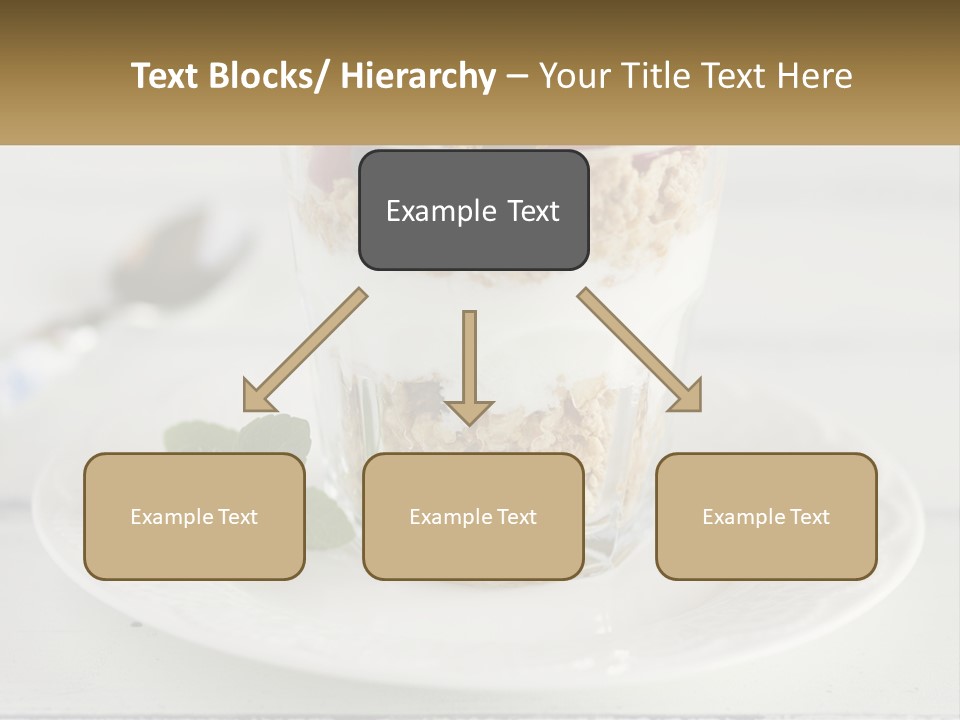 A Glass Of Yogurt And A Spoon On A Plate PowerPoint Template