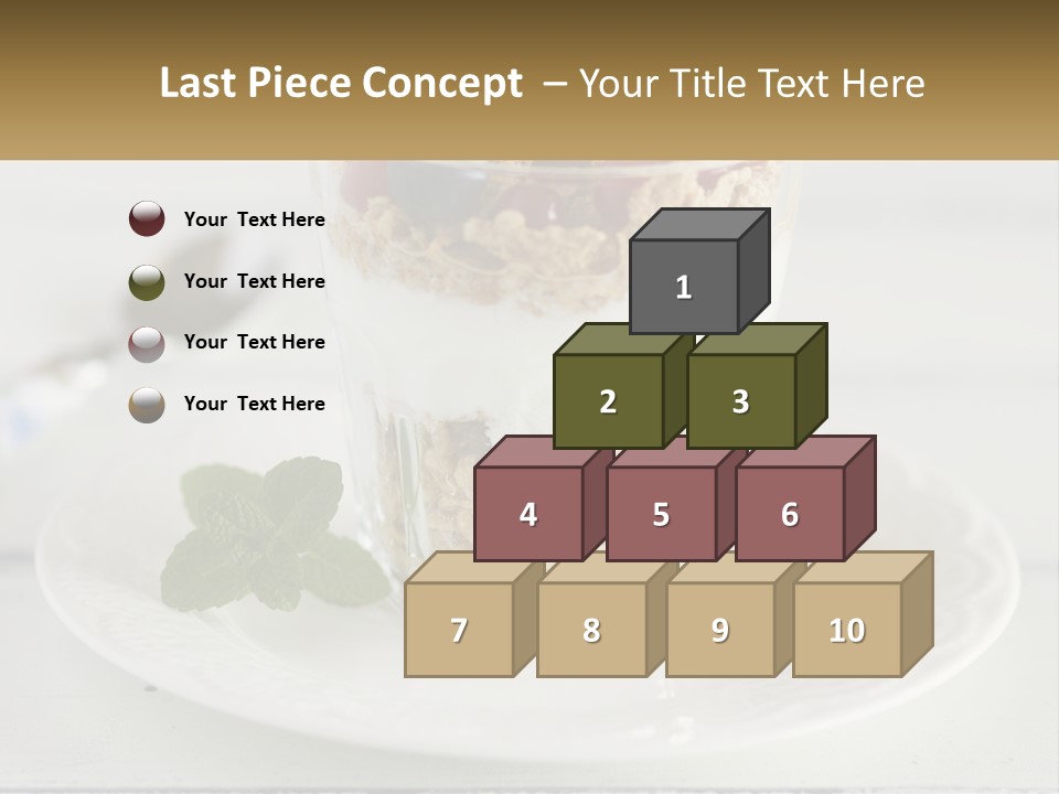 A Glass Of Yogurt And A Spoon On A Plate PowerPoint Template