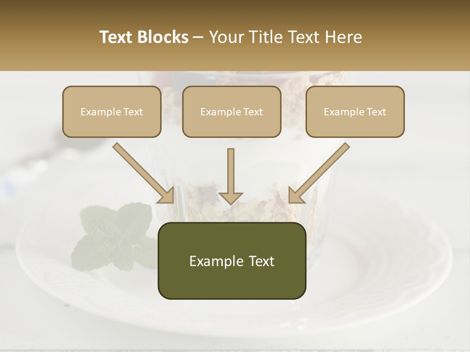 A Glass Of Yogurt And A Spoon On A Plate PowerPoint Template