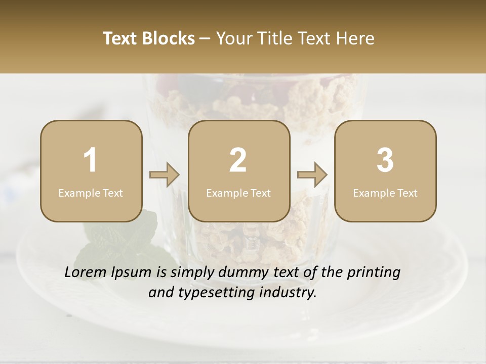 A Glass Of Yogurt And A Spoon On A Plate PowerPoint Template