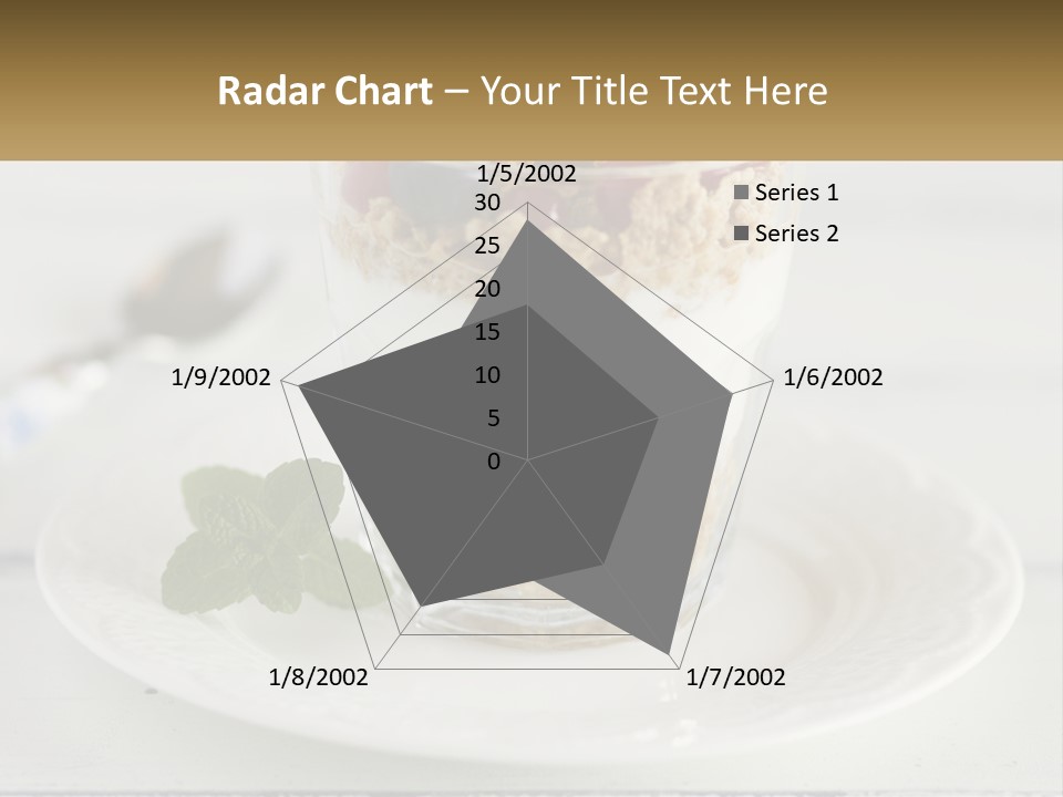 A Glass Of Yogurt And A Spoon On A Plate PowerPoint Template