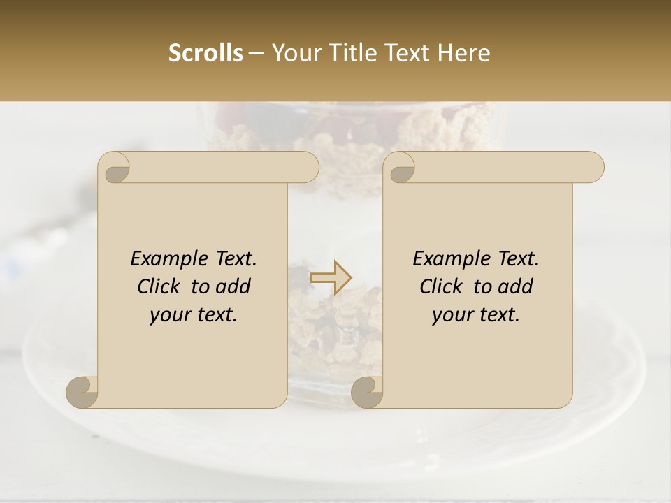 A Glass Of Yogurt And A Spoon On A Plate PowerPoint Template