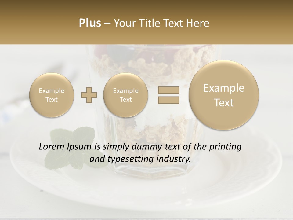 A Glass Of Yogurt And A Spoon On A Plate PowerPoint Template