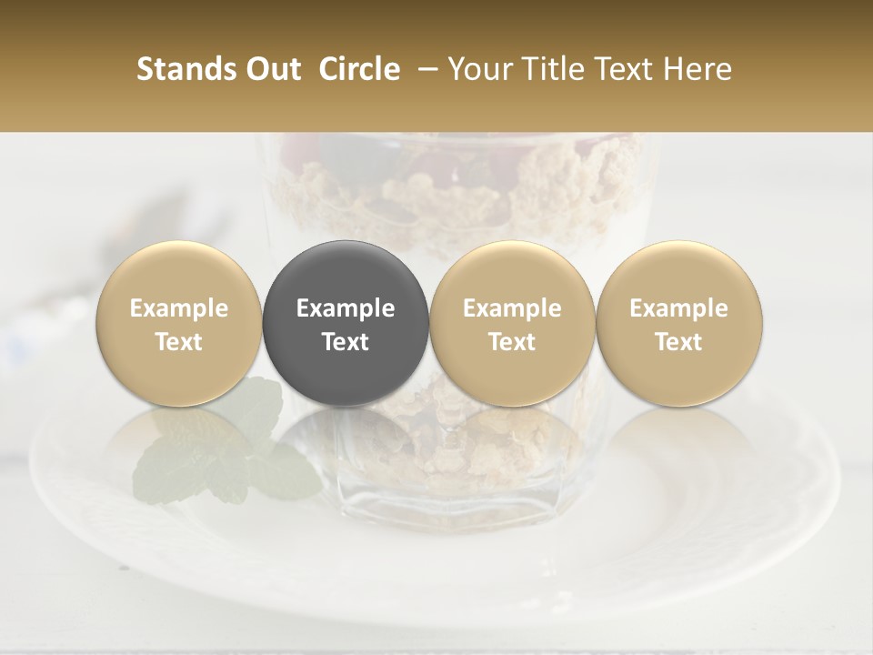 A Glass Of Yogurt And A Spoon On A Plate PowerPoint Template