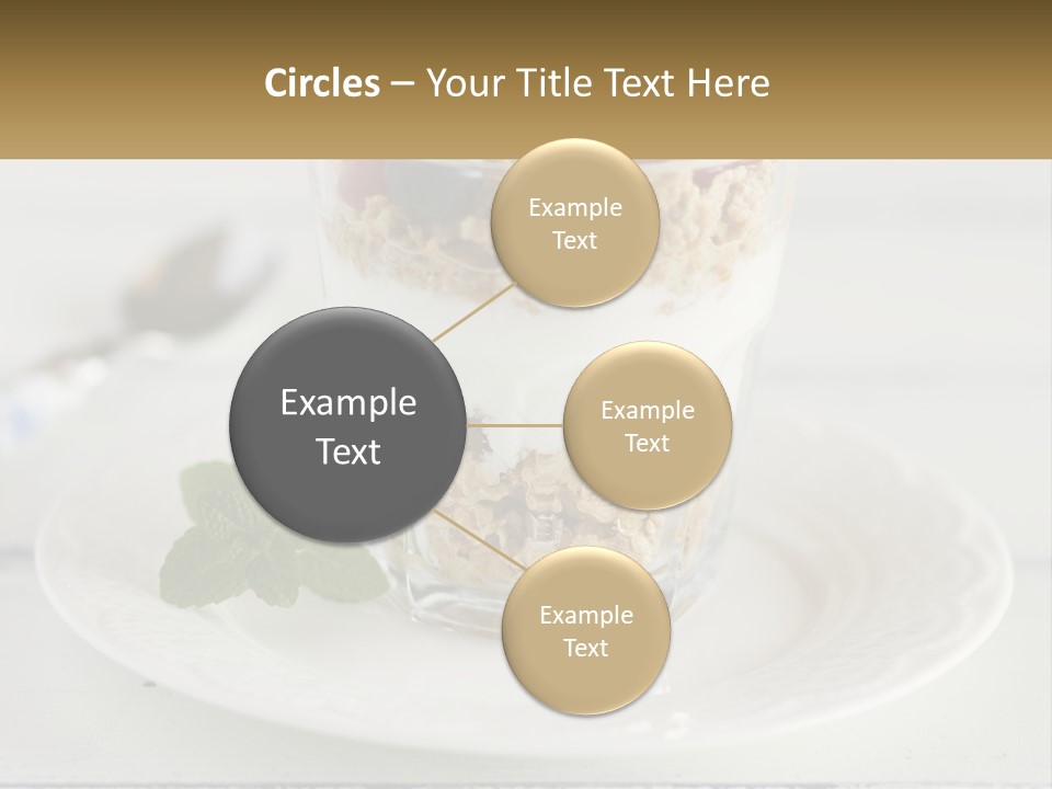 A Glass Of Yogurt And A Spoon On A Plate PowerPoint Template