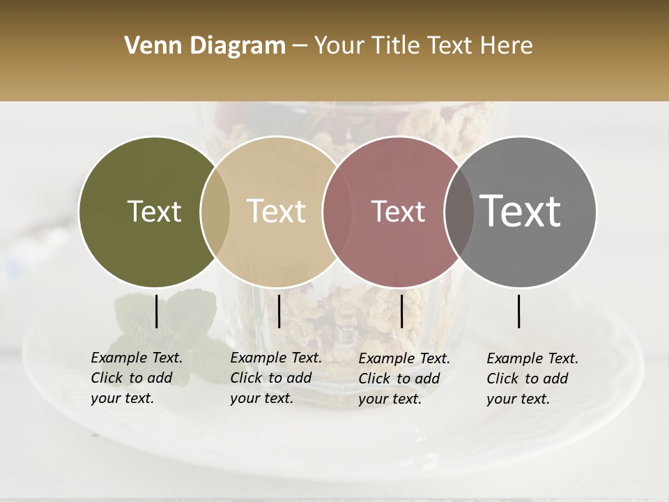A Glass Of Yogurt And A Spoon On A Plate PowerPoint Template