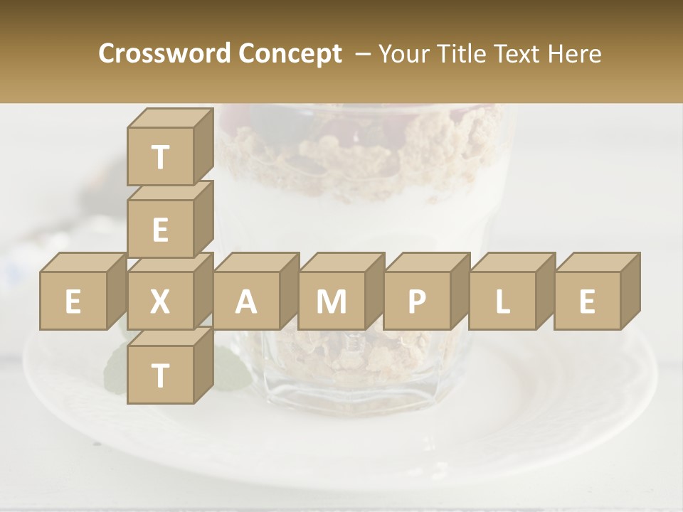 A Glass Of Yogurt And A Spoon On A Plate PowerPoint Template