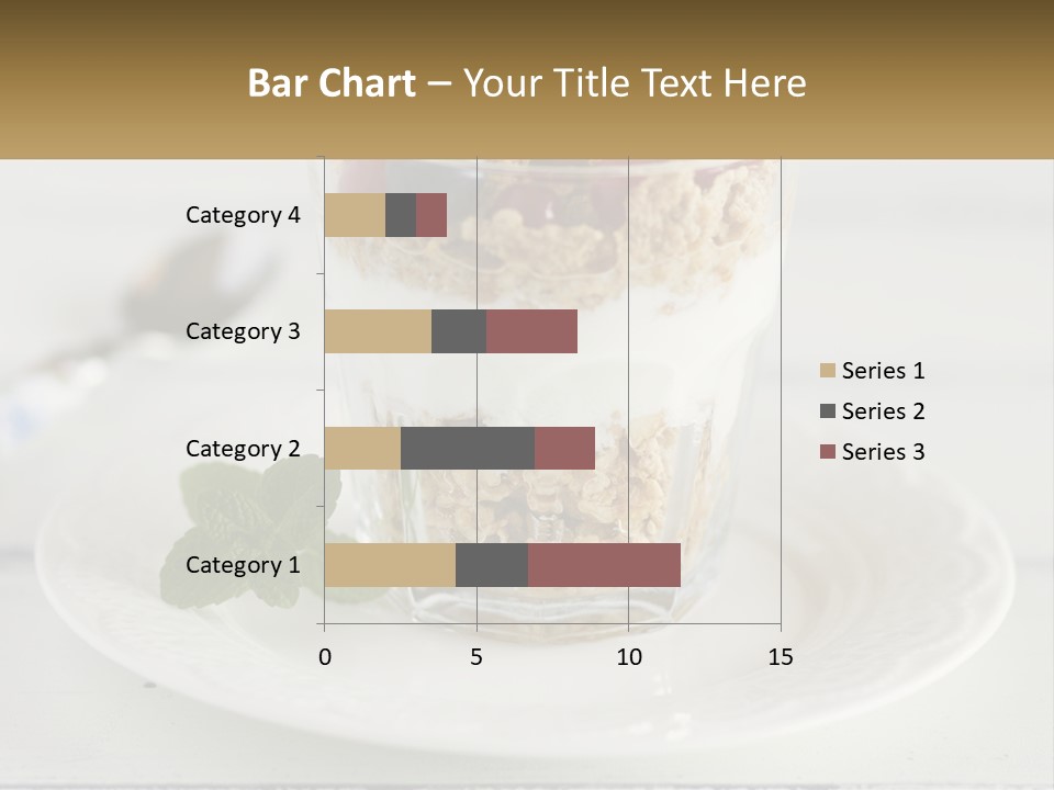 A Glass Of Yogurt And A Spoon On A Plate PowerPoint Template