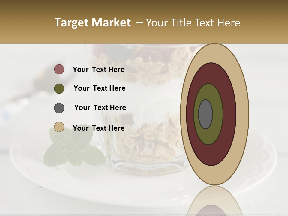 A Glass Of Yogurt And A Spoon On A Plate PowerPoint Template