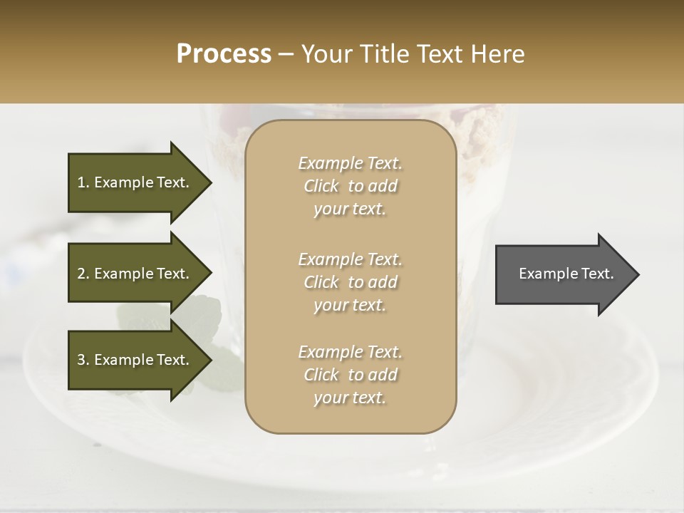 A Glass Of Yogurt And A Spoon On A Plate PowerPoint Template