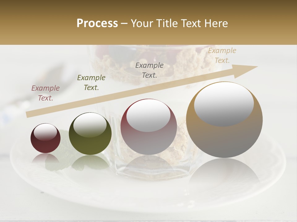 A Glass Of Yogurt And A Spoon On A Plate PowerPoint Template