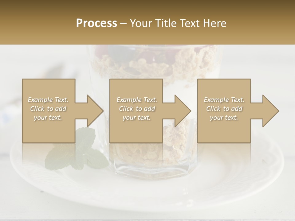 A Glass Of Yogurt And A Spoon On A Plate PowerPoint Template