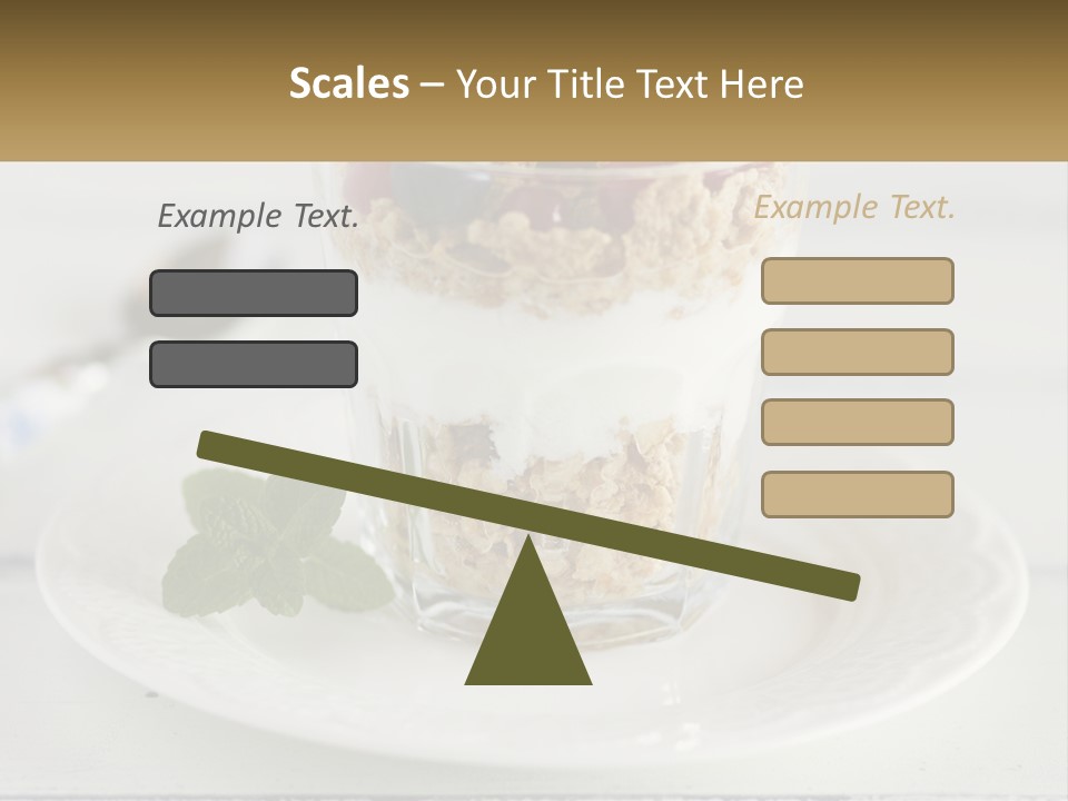 A Glass Of Yogurt And A Spoon On A Plate PowerPoint Template