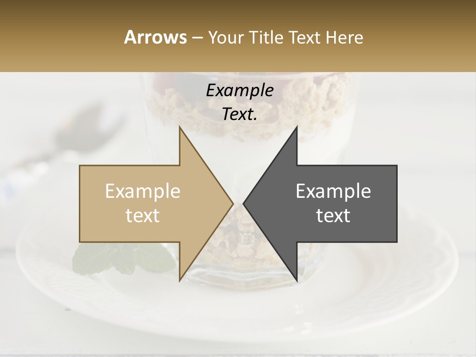 A Glass Of Yogurt And A Spoon On A Plate PowerPoint Template