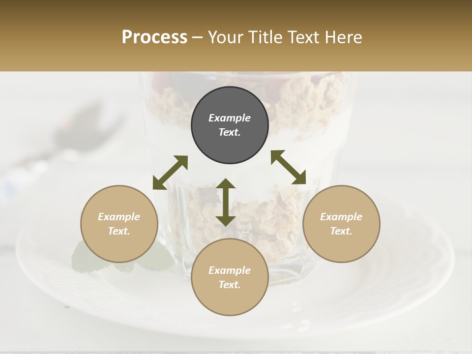 A Glass Of Yogurt And A Spoon On A Plate PowerPoint Template