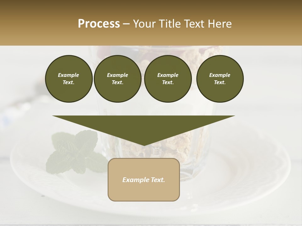 A Glass Of Yogurt And A Spoon On A Plate PowerPoint Template