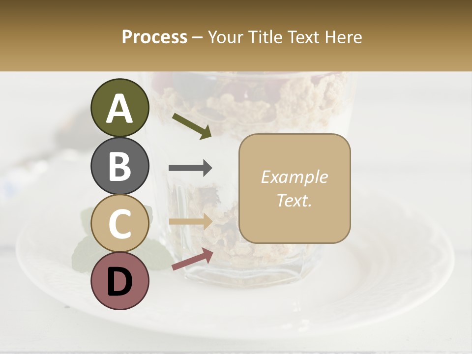 A Glass Of Yogurt And A Spoon On A Plate PowerPoint Template
