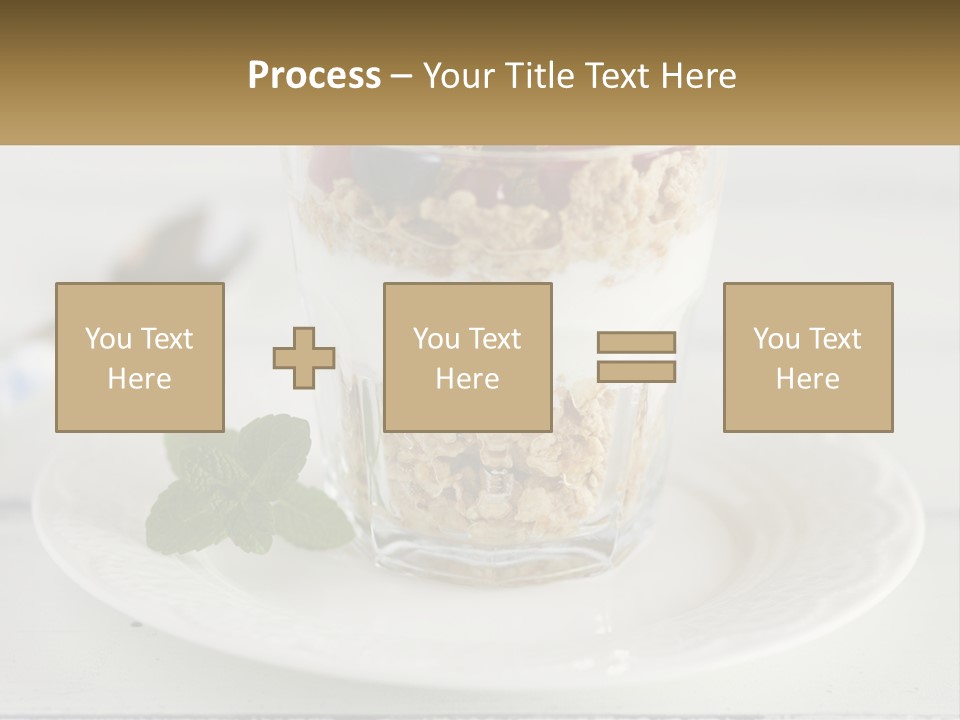 A Glass Of Yogurt And A Spoon On A Plate PowerPoint Template