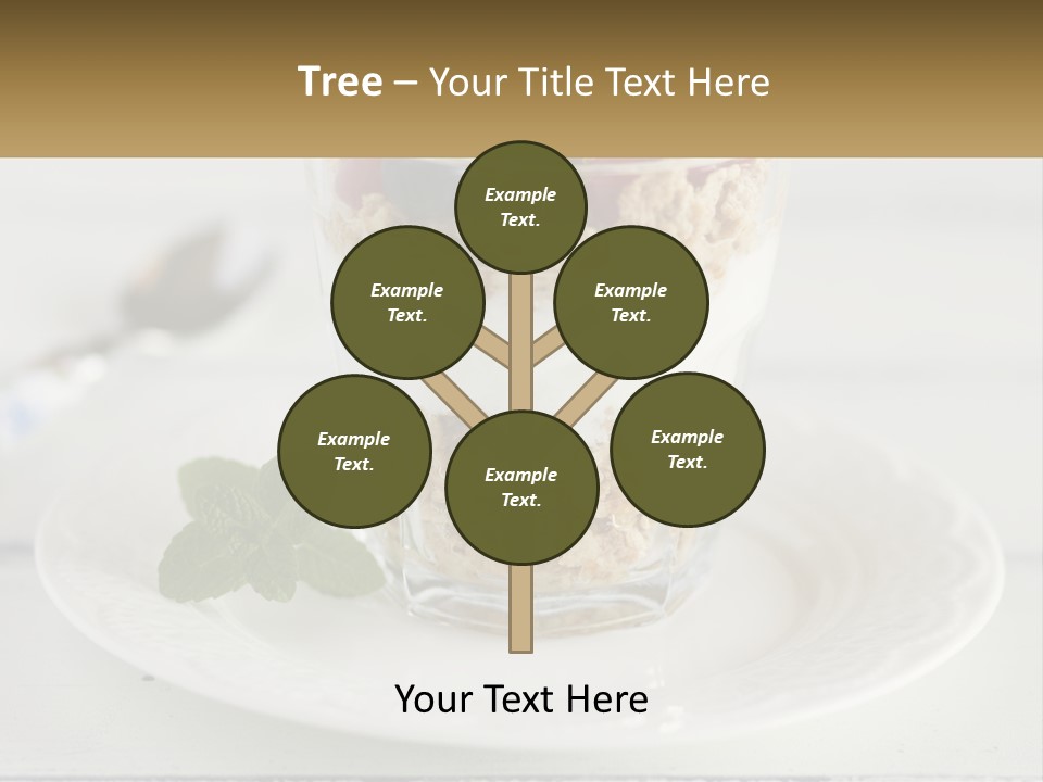 A Glass Of Yogurt And A Spoon On A Plate PowerPoint Template