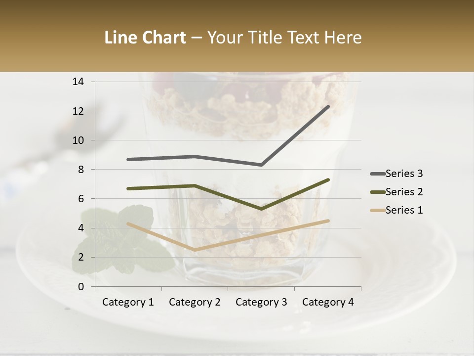 A Glass Of Yogurt And A Spoon On A Plate PowerPoint Template