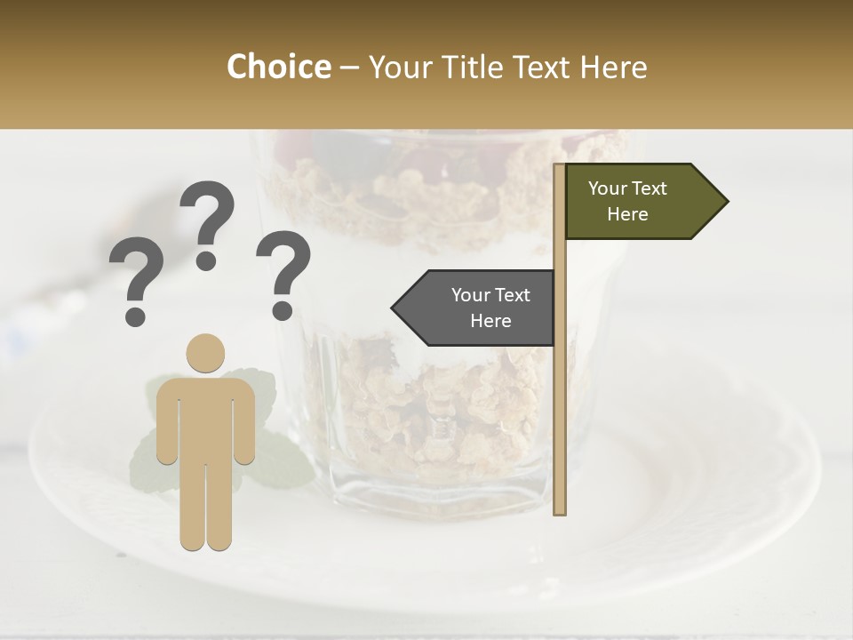 A Glass Of Yogurt And A Spoon On A Plate PowerPoint Template