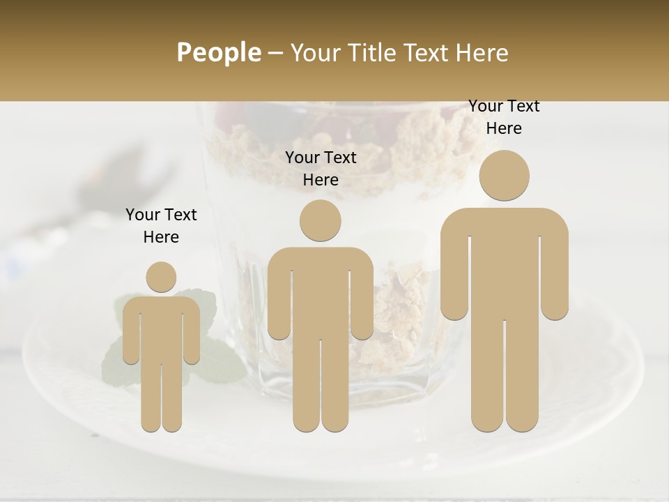 A Glass Of Yogurt And A Spoon On A Plate PowerPoint Template