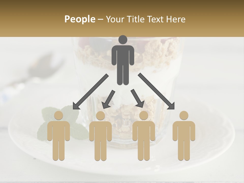 A Glass Of Yogurt And A Spoon On A Plate PowerPoint Template