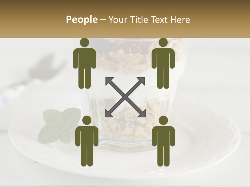 A Glass Of Yogurt And A Spoon On A Plate PowerPoint Template