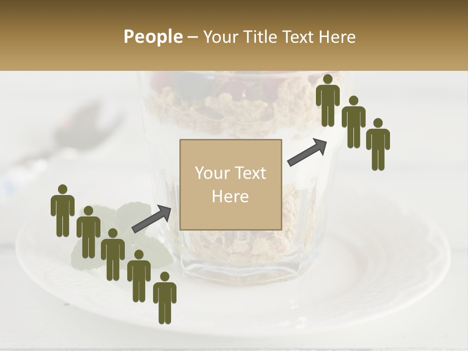 A Glass Of Yogurt And A Spoon On A Plate PowerPoint Template