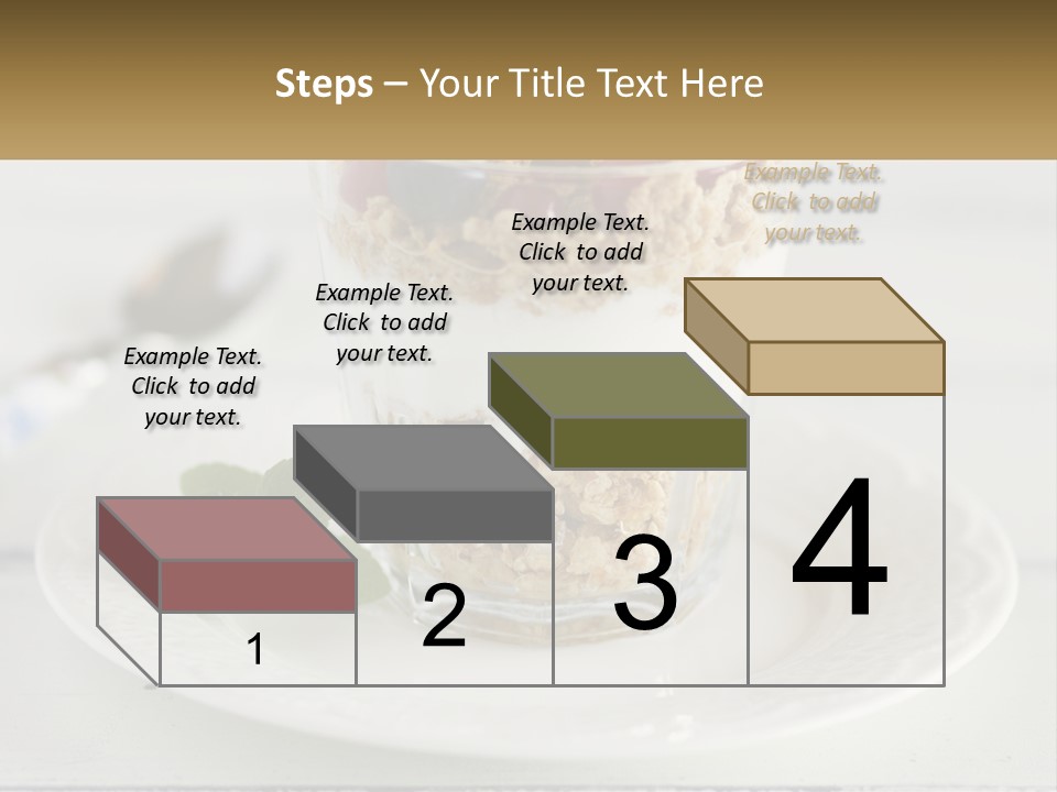 A Glass Of Yogurt And A Spoon On A Plate PowerPoint Template