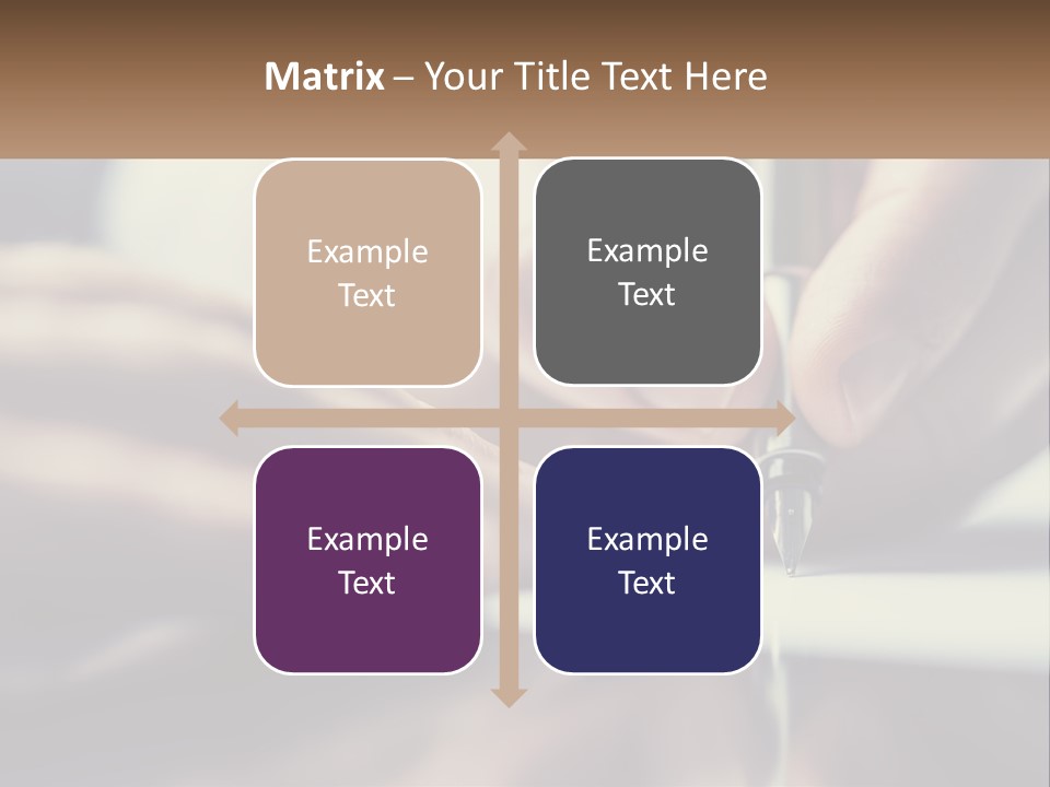 A Person Writing On A Piece Of Paper With A Pen PowerPoint Template