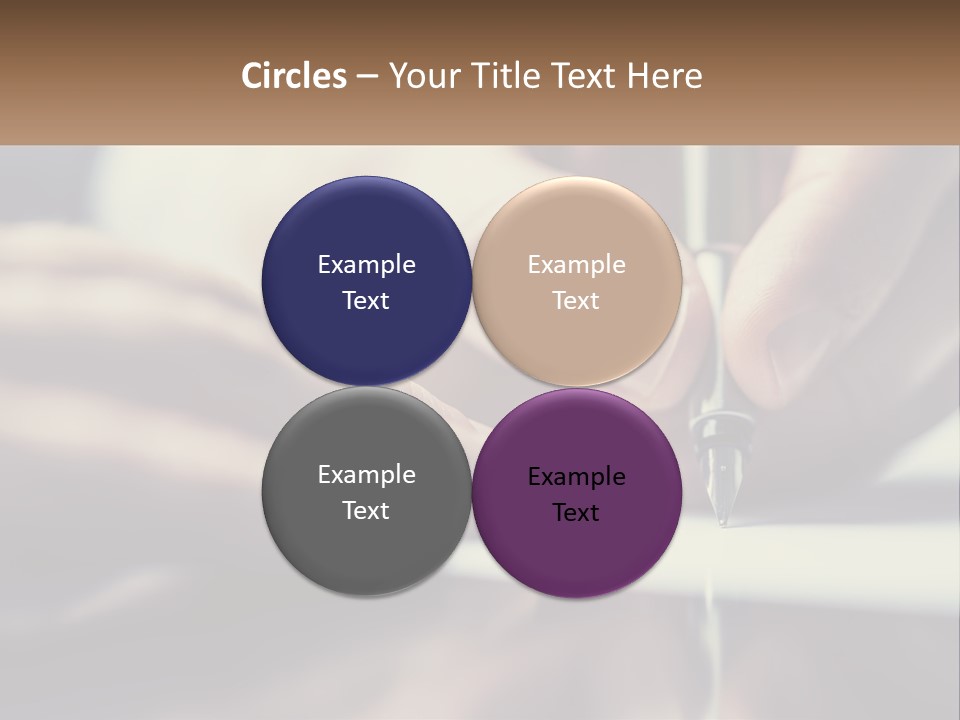 A Person Writing On A Piece Of Paper With A Pen PowerPoint Template