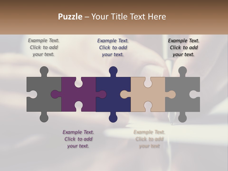 A Person Writing On A Piece Of Paper With A Pen PowerPoint Template