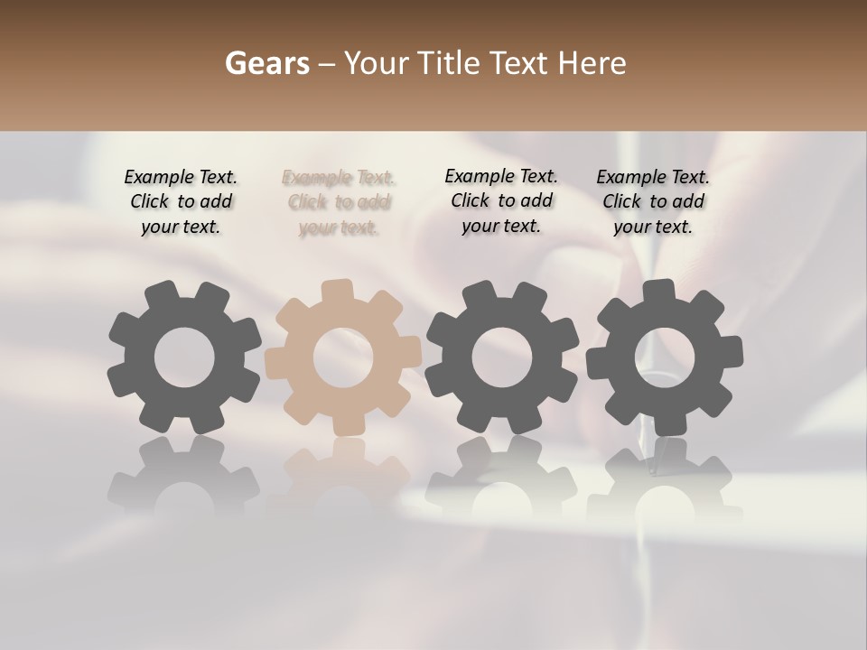 A Person Writing On A Piece Of Paper With A Pen PowerPoint Template