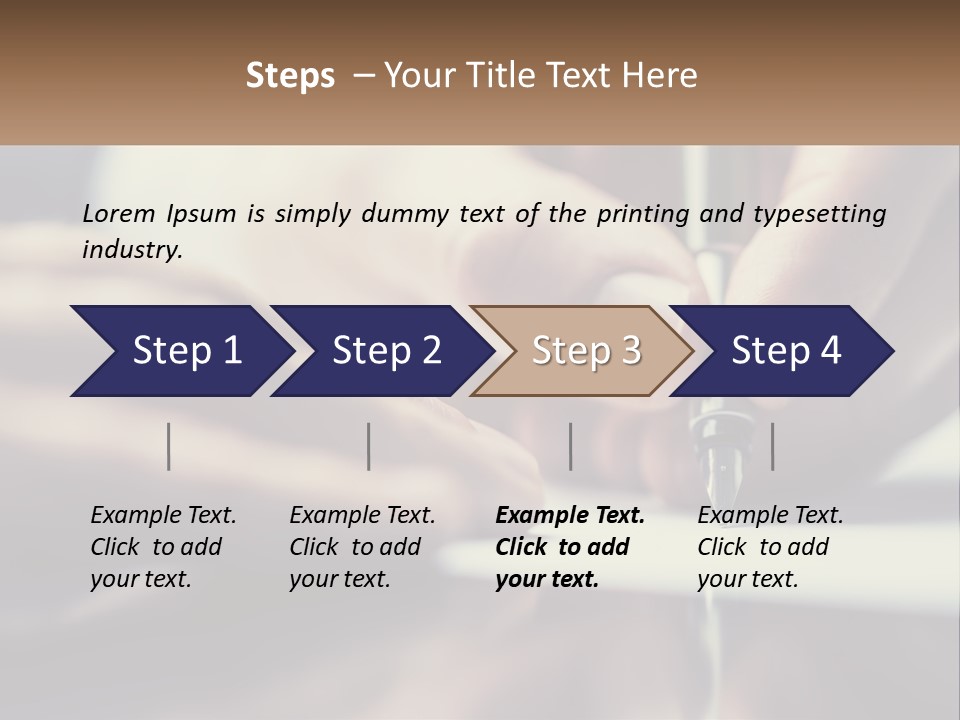 A Person Writing On A Piece Of Paper With A Pen PowerPoint Template