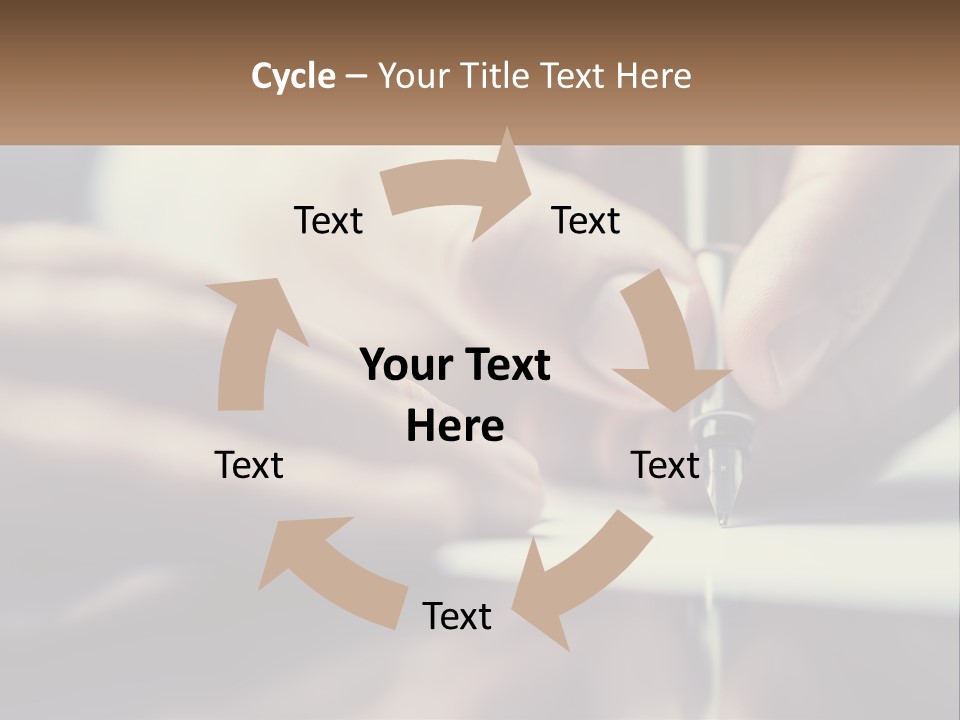 A Person Writing On A Piece Of Paper With A Pen PowerPoint Template