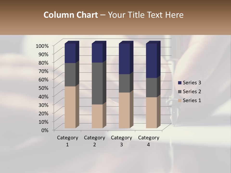 A Person Writing On A Piece Of Paper With A Pen PowerPoint Template