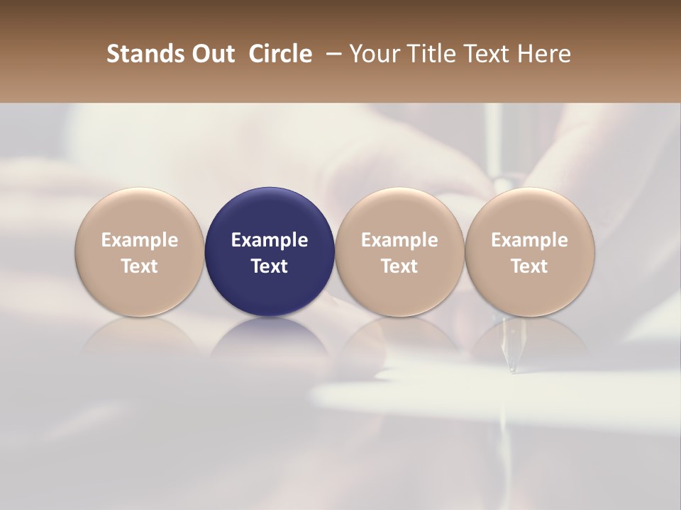 A Person Writing On A Piece Of Paper With A Pen PowerPoint Template