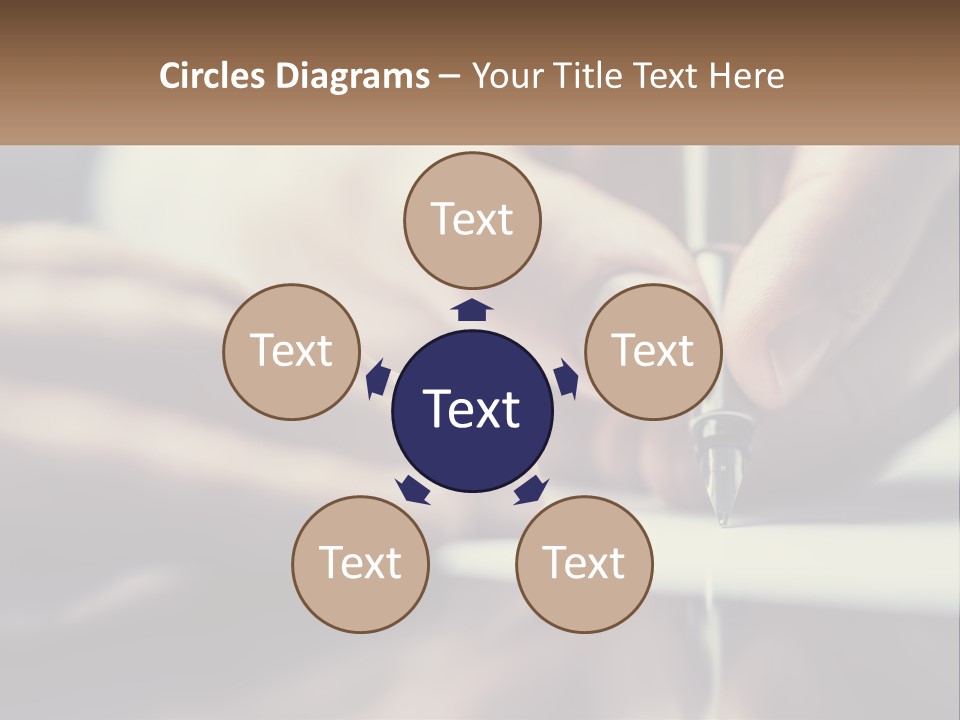 A Person Writing On A Piece Of Paper With A Pen PowerPoint Template