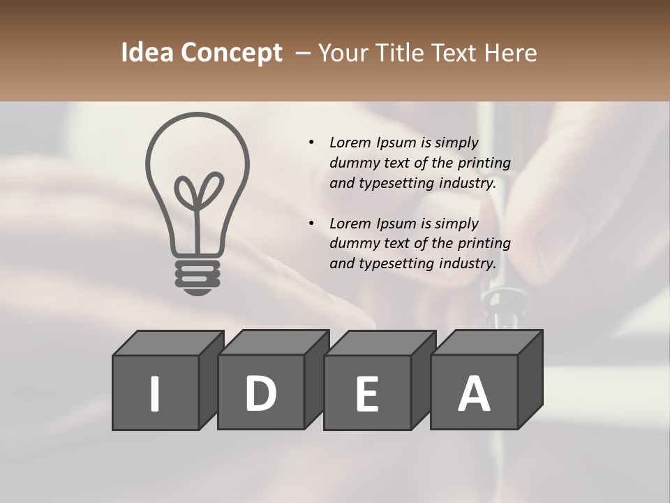 A Person Writing On A Piece Of Paper With A Pen PowerPoint Template